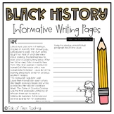 1st and 2nd Grade Informative Black History Month Writing 