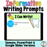 1st and 2nd Grade Informative Writing Prompts Activity See