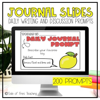 Preview of 1st and 2nd Grade Journal Slide Writing Prompts- No Prep