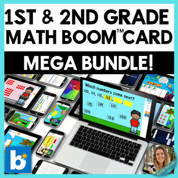 Preview of 1st and 2nd Grade Math Boom Card MEGA BUNDLE!