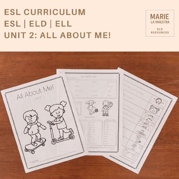Preview of 1st & 2nd Grade Reading and Writing Curriculum | ESL Curriculum | All About Me