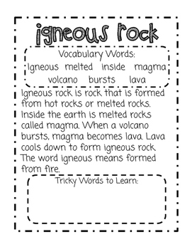 1st and 2nd Grade Rocks and Minerals Reading Passages | TpT