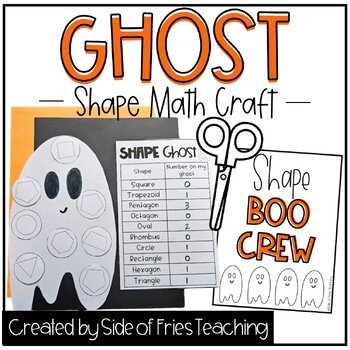 Preview of 1st and 2nd Grade Halloween Shape Ghost Craft Practice