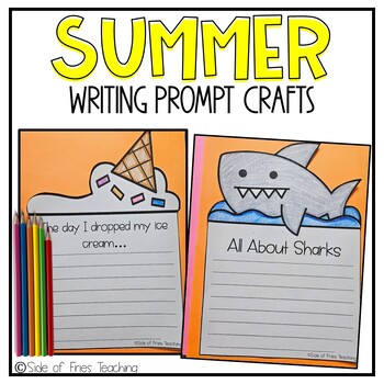 Preview of 1st and 2nd Grade Summer Writing Crafts - No Prep Summer Writing Prompts