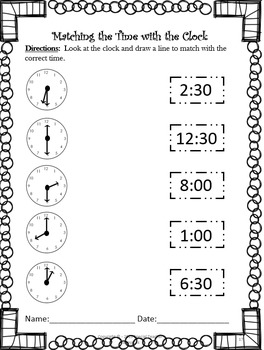 1st and 2nd Grade Telling Time Unit by Special Teacher Resources