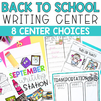 Preview of Back To School Writing Center Printables and Activities
