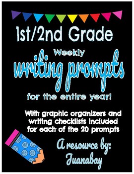 Preview of 1st and 2nd Grade Writing Prompts with Graphic Organizers and Editing Checklists