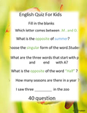 1st grad social studies English Quiz for kids/ General knowledge.