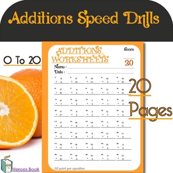 Preview of 1st grade Addition to Twenty Fluency Drills 20 pages First 1st Grade Math