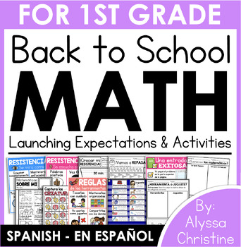 Preview of 1st grade Back to School Math Activities in Spanish | Regreso a clases 1er grado