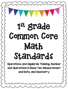 Preview of 1st grade Common Core Math Standards (FREE!)