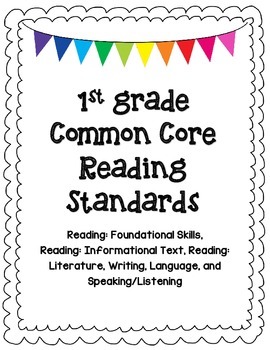 Preview of 1st grade Common Core Reading Standards (FREE!)