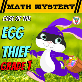 Preview of 1st grade Easter Math Mystery Activity: Place Value, Numbers, Addition, Time