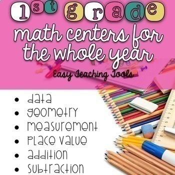 Preview of 1st grade Math Centers Bundle for the Entire Year  {65+ Centers}
