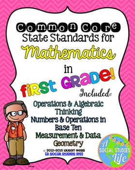 1st grade Math Common Core Standards Posters BUNDLE by A Social Studies ...