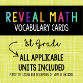 1st grade Math Word Wall Vocabulary Cards Reveal Math