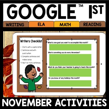 Preview of First grade November Digital Activities