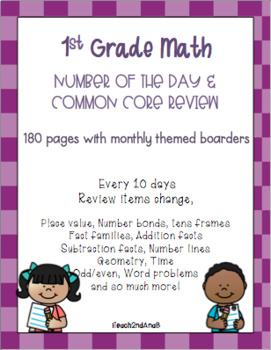 Preview of 1st grade Number of the Day and Review Pages