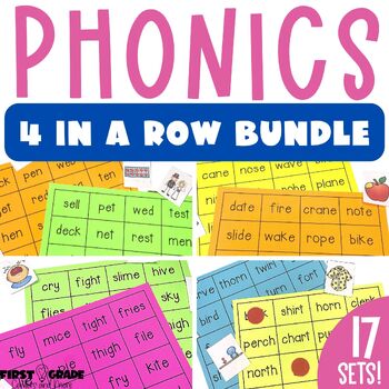 Preview of 1st grade Phonics Games Bundle - 4 In A Row Decodable Center