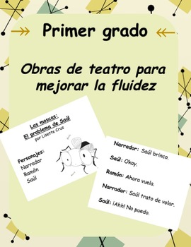 Preview of 1st grade Spanish reader's theater/obra de teatro-Las moscas (plot, friendship)