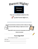 1st grade WINTER/ JANUARY-INTERACTIVE PARENT NIGHT LETTER/