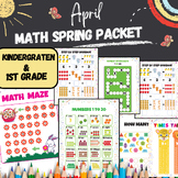 April Math Worksheets,spring break math activity,1st grade