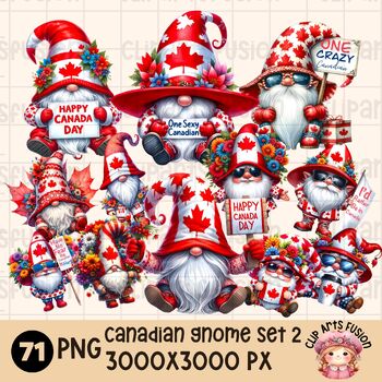 Preview of 1st of July | Canadian Gnome Clipart Bundle |Happy Canada Day | Travel Gnome