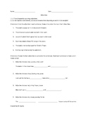 1st or 2nd Grade Adjectives Worksheet or Quiz: Common Core