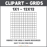 Clipart Grids 1x1-12x12 - Area & Measurement Resources 