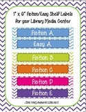 1"x6" Fiction and Easy Chevron Shelf Labels