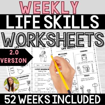 Preview of 2.0 Life Skills Morning Work or Homework Weekly Printable Worksheets 2nd Edition