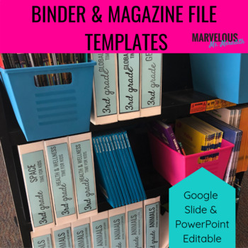 Binder Magazine File Editable Templates Labels Tpt