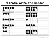 2 10 Frame Write the Number Worksheets. Preschool-KDG Math.