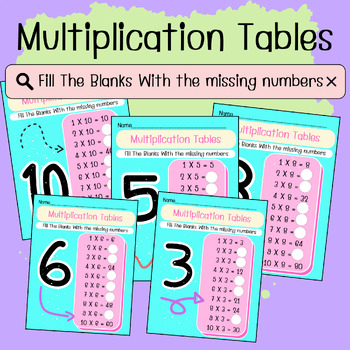 Preview of 2-10 Multiplication Tables,Times Tables,Multiplication Facts Quizzes,worksheets.
