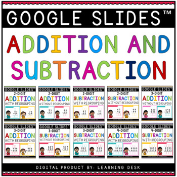 Preview of 2 3 4 Digit Addition and Subtraction With Without No Regrouping Google Slides