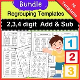 2,3,4 digit Template Bundle, Addition and Subtraction with