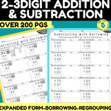 2-3 DIGIT ADDITION&SUBTRACTION BUNDLE❤OVER 200 PAGES OF DI