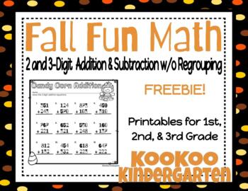 2 3 digit addition subtraction worksheets without regrouping fall fun