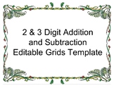 2 & 3 Digit Addition and Multiplication Editable Grids Goo