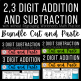2,3 Digit Addition and Subtraction Math Practice Bundle (C