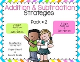 2 & 3 Digit Addition and Subtraction Strategies Pack #2