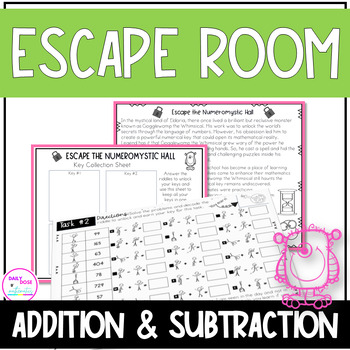 Preview of EOY 2 and 3 Digit Addition and Subtraction with Regrouping Escape Room Game
