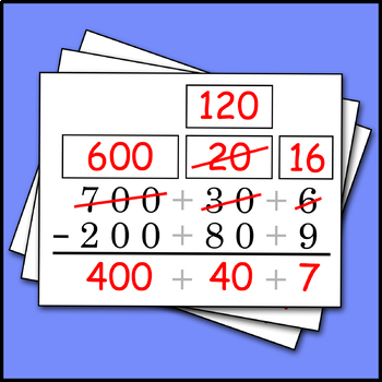 Preview of 2 & 3 Digit Subtraction Expanded Form 