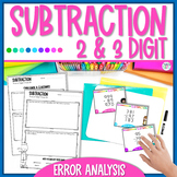 2 & 3 Digit Subtraction Task Cards - Error Analysis Math