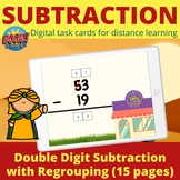 2 & 3 Digit Subtraction with Regrouping BOOM CARDS™ | Dist