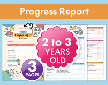 Preview of 2-3 Year Old Progress Report - Fillable PDF Form for Childcare, Daycare, Prescho