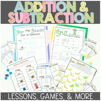 Preview of 2 & 3 digit addition and subtraction activities lesson plans & math centers