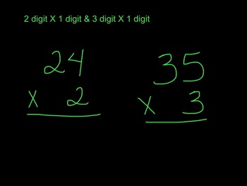 Preview of 2 & 3 digit x1 digit multiplication