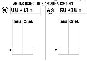 2.4B 2 digit addition using standard algorithm (no regrouping) by ...