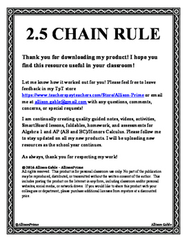 Preview of 2.5 Chain Rule